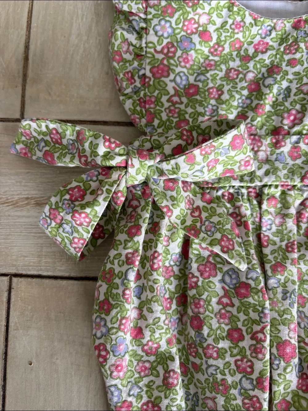 Bella Bliss Pink Green Lavender Floral Bubble One Piece Bows 3 Months